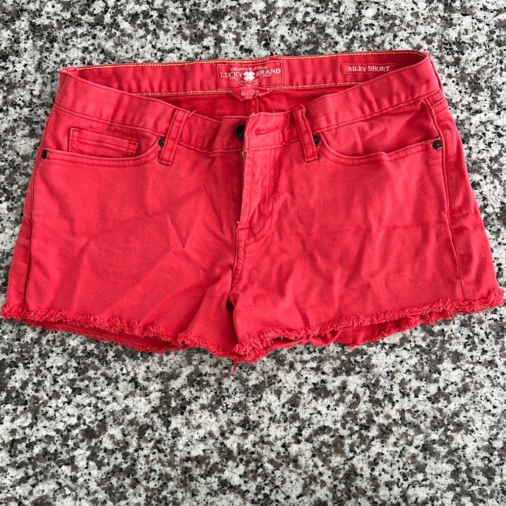 Red lucky brand jean shorts